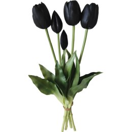 Bukiet 5 tulipanów czarny 40 cm jak żywy gumowany