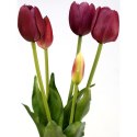 Bukiet 5 tulipanów fioletowy 40 cm jak żywy gumowany