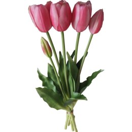 Bukiet 5 tulipanów różowy 40 cm jak żywy gumowany