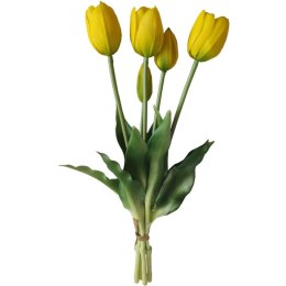 Bukiet 5 tulipanów żółty 40 cm jak żywy