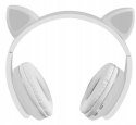 Słuchawki bezprzewodowe z uszami kota - białe MALATEC