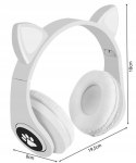 Słuchawki bezprzewodowe z uszami kota - białe MALATEC