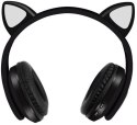 Słuchawki bezprzewodowe z uszami kota - czarne MALATEC