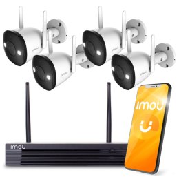 Zestaw monitoringu Imou WiFi IP NVR 8kan 4 kamery zewnętrzne 2MPx IMOU