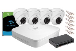 Zestaw monitoringu IP Dahua NVR 1TB 4 kamery kopułowe 2MPx INNY