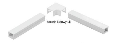 Osprzęt do listew elektroinstalacyjnych, łącznik kątowy BIAŁY LK 14x14 (1szt.) STASIŃSKI
