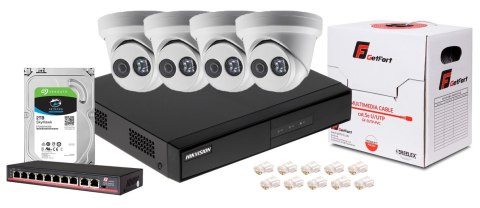 ZESTAW KAMER IP HIKIVISION Z REJESTRATOREM I DYSKIEM HIKVISION