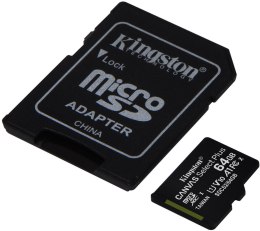 Karta pamięci Kingston Canvas Select Plus 64GB 100MB microSDXC CL10 UHS-I Card + SD Adapter KINGSTON