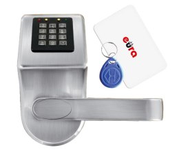 KLAMKA EURA ELH-70B9/SILVER z czytnikiem kart RFID i zamkiem szyfr. srebrny EURA