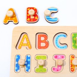 TOOKY TOY Puzzle Układanka Montessori z Pinezkami Alfabet