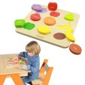 MASTERKIDZ Drewniany Sorter Kształtów Kolorowe Owoce Montessori