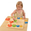 MASTERKIDZ Drewniany Sorter Kształtów Wielkości Kolorów Montessori