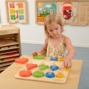 MASTERKIDZ Drewniany Sorter Kształtów Wielkości Kolorów Montessori