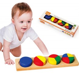 Drewniana Układanka Viga Klocki Matematyczne Ułamki 11 Elementów Montessori