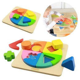 Kolorowa Drewniana Układanka Geometryczna Puzzle Masterkidz Montessori