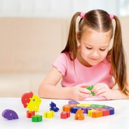 Viga Drewniane Puzzle 3D Edukacyjna Układanka Alfabet Cyferki Żółw Montessori