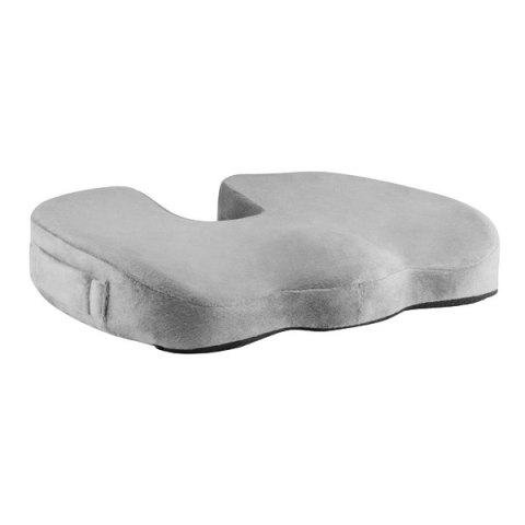 Ortopedyczna poduszka, plastikowa końcówka odporna na nacisk, ergonomiczna, szary, pianka z efektem pamięci, Powerton