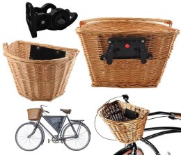 Koszyk wiklinowy na rower beżowy ISO TRADE