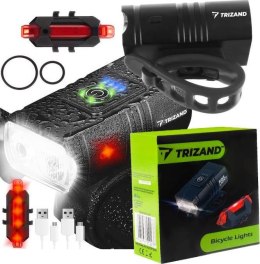 Lampka rowerowa 4T6 USB + tylne światło 15916 - uniwersalny Trizand TRIZAND