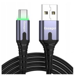 Kabel USB ESSAGER LED 1m QC3.0 3A typ C BLACK ESSAGER
