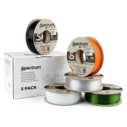 Spectrum 3D filament, Premium PCTG, 1,75mm, 5x250g, 80751, mix Arctic White, Traffic Black, Pure Orange, Transparent Green, Prem