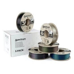 Spectrum 3D filament, Premium PLA Essentials, 1,75mm, 5x250g, 80752, mix Wizard Indigo, Wizard Green, Wizard Charcoal, Caribbean