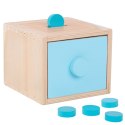 Tooky Toy Drewniana Kostka Edukacyjna Szuflada Pudełko Montessori Sorter Nauka Kolorów 4w1