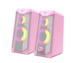 Głośniki komputerowe Havit SK202 pink 2.0 RGB (różowe) HAVIT