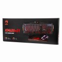 Marvo Zestaw klawiatur KM400 do gry czarna przewodowa (USB) CZ/SK + mysz i podkładka dla graczy membranowa podświetlona