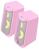 Głośniki komputerowe Havit SK202 pink 2.0 RGB (różowe) HAVIT