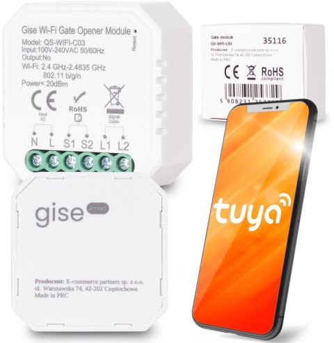 GISE SMART Gate module Moduł do sterowania bramą Tuya WiFi GISE