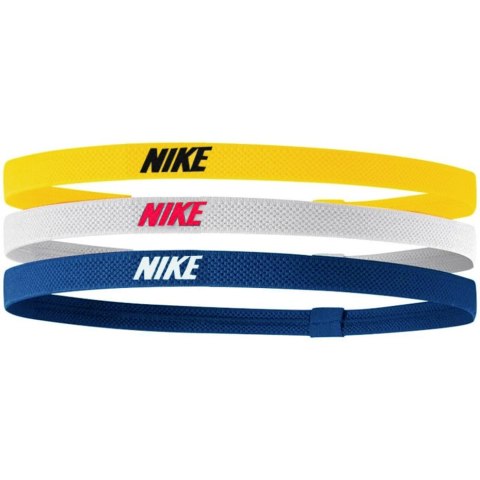 Opaski na głowę Nike Elastic 2.0 3 szt. żółta, biała, niebieska N1004529703OS