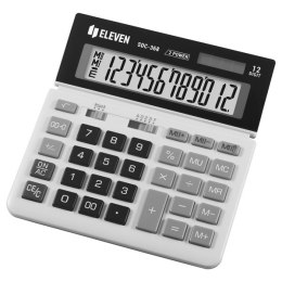 Eleven Kalkulator SDC368, biało-czarny, biurkowy, 12 miejsc, podwójne zasilanie