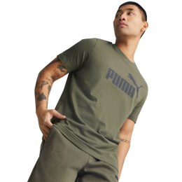 Koszulka męska Puma Essential Logo zielona 586667 36