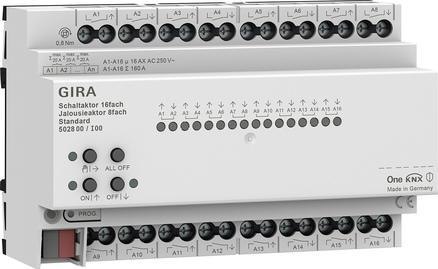GIRA KNX Aktor przełączający/żaluzjowy 16-kanałowy Standard 5028 00 | Gira One GIRA