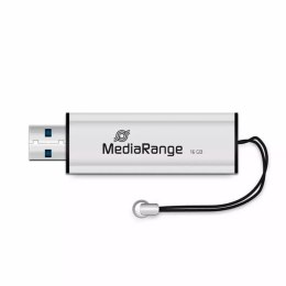 MediaRange USB flash disk, USB USB 3.0 (3.2 Gen 1), 16GB, srebrny, MR915, USB A, wysuwany