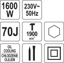 MŁOT WYBURZENIOWY 70J CHŁODZONY OLEJEM 1600W HEX