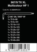 ZESTAW KLUCZY TRZPIENIOWYCH TORX 967/9 TX XL MULTIC TX8-TX40