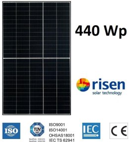 Moduł panel PV czarna rama 440W RISEN RSM130-8-440M 1894x1096x30mm RISEN