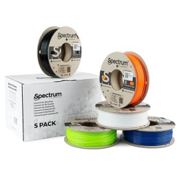 Spectrum 3D filament, Premium PET-G, 1,75mm, 5x250g, 80748, mix Artic White, Deep Black, Lion Orange, Navy Blue, Lime Green