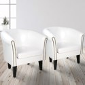 MIADOMODO Zestaw foteli Chesterfield, 58 x 71 x 70 cm, biały