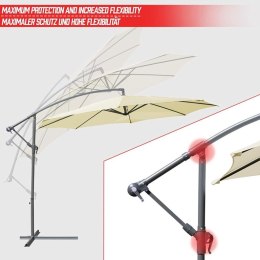MIADOMODO parasol składany z korbką, 350 cm, beżowy