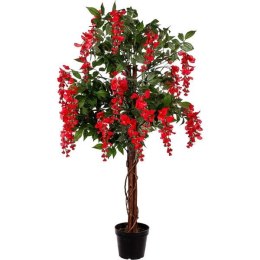 PLANTASIA Sztuczne drzewko, 120 cm, Wisteria czerwona