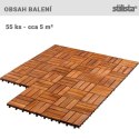 STYLISTKA Płytki drewniane, mozaika 4x3, akacja, 5 m², 55 s