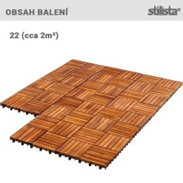 STYLISTKA Płytki drewniane, mozaika 4x6, akacja, 2 m², 22 s