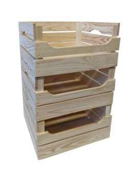 Zestaw drewnianych skrzynek TRIO, 30 x 21,5 x 40 cm