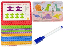 Zabawka Edukacyjna Dinozaury Karty Zadań Liczenie Sorter 72 Elementy