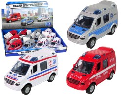 Metalowe Autko Mini Van Straż Pożarna Policja 8cm