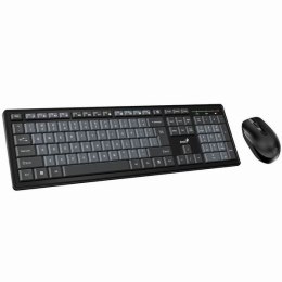 Genius Smart KM-8200, zestaw klawiatura z myszą optyczną bezprzewodową, CZ/SK, klasyczna, czarno-szara
