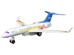 Samolot Pasażerski G-650 Napęd Dźwięk Światła Metalowy Biały